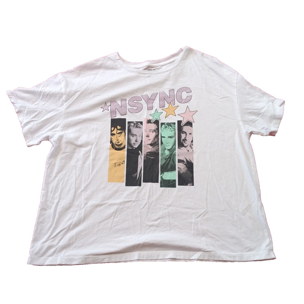 NSYNC Music Graphic T-shirt‎ Women X-Large White Short Sleeve